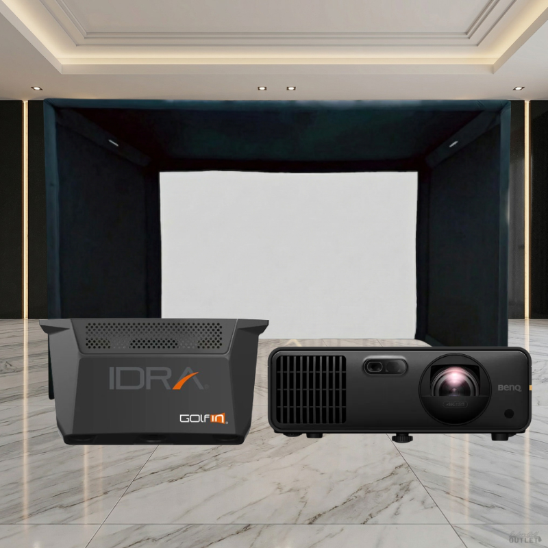 GolfIn IDRA II Launch Monitor SIGPRO Commercial Golf Simulator Enclosure Projector Package