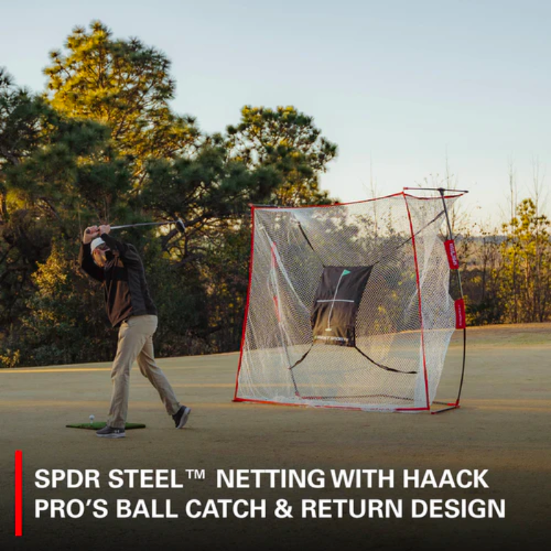 Rukket Sports Haack Pro Golf Net with SPDR STEEL™ Netting catch and return design.
