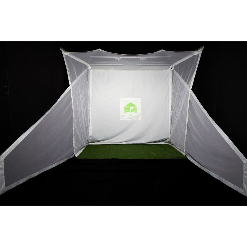 HomeCourse Side Netting front view with Landing Pad.