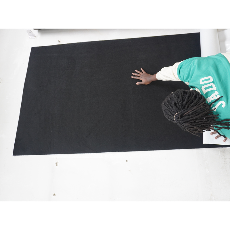 Impact Sports Felt Wall Covering Roll cut to size and laid flat before installation.
