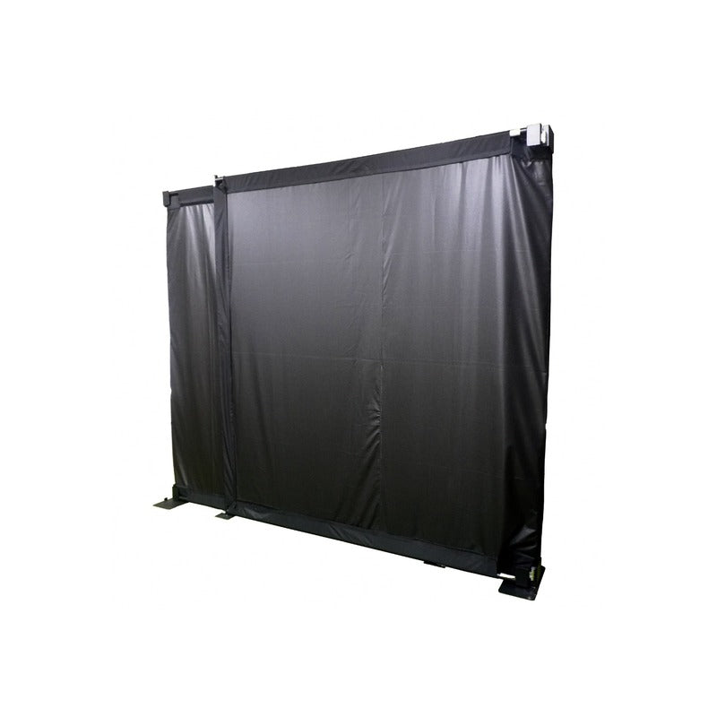 Impact Sports Foldable Golf Simulator Enclosure folded flat and viewed from an angle.