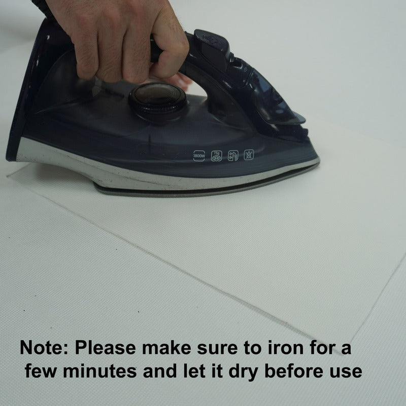 Impact Sports Impact Screen Patch Kit patch being pressed with a steam iron.