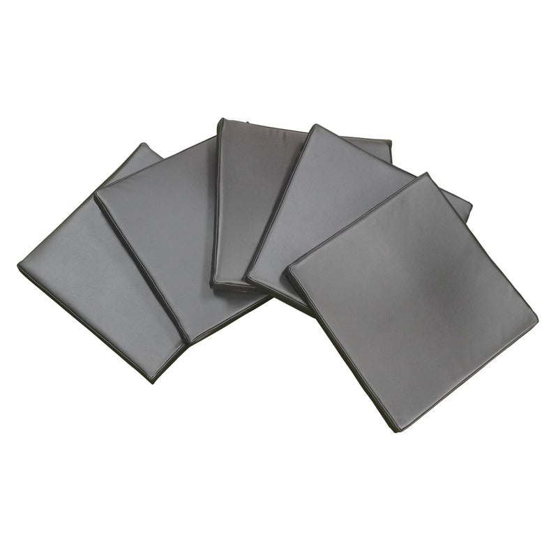 Impact Sports Premium Wall Padding (12-Pack) five pads fanned out to show the smooth wipe clean surface.