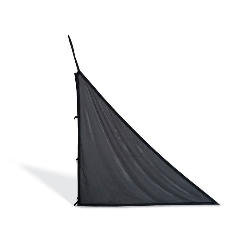 Impact Sports Triangular Net Barriers (Set of 2) single barrier shown side on with its bound edge and corner ties.