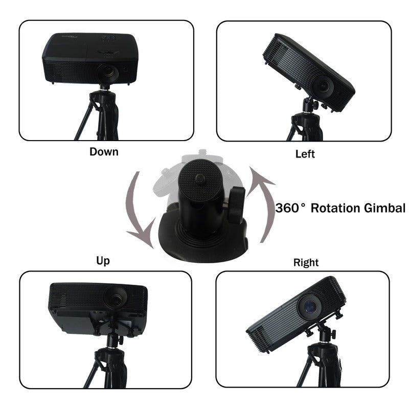 Impact Sports Tripod Projector Stand 360-degree rotation gimbal tilt positions.