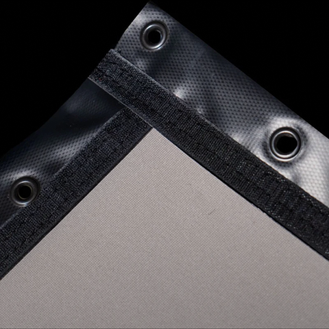 SIGPRO Premier Golf Simulator Impact Screen corner view with grommets.