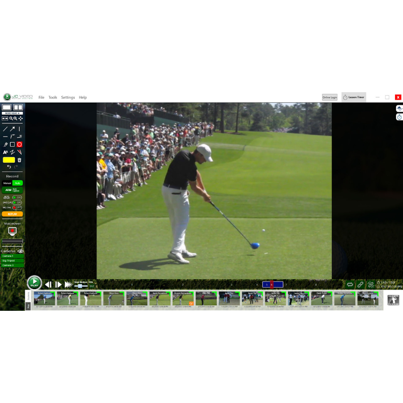 JC Video Digital Mirror Ultimate Software man swinging.