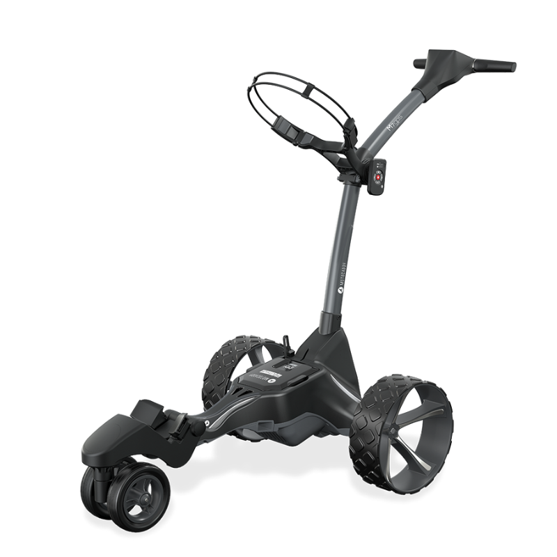 Motocaddy M7 GPS REMOTE Electric Caddy angled view.