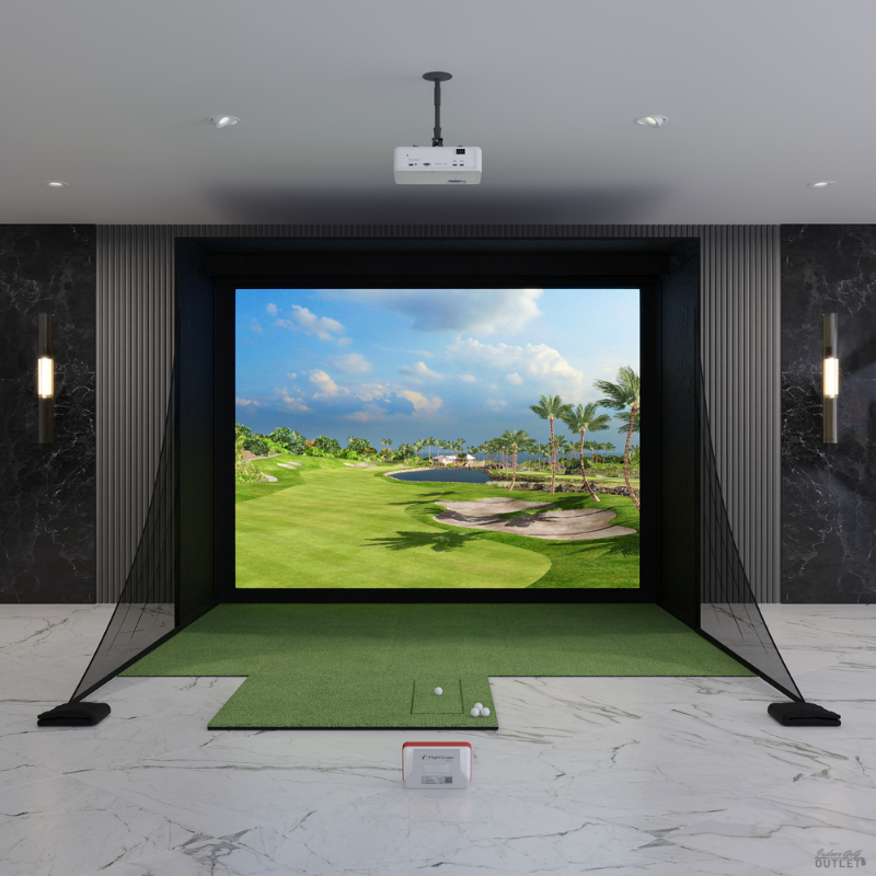 FlightScope Mevo+ DIY Golf Simulator Package with 9x12 DIY Enclosure.