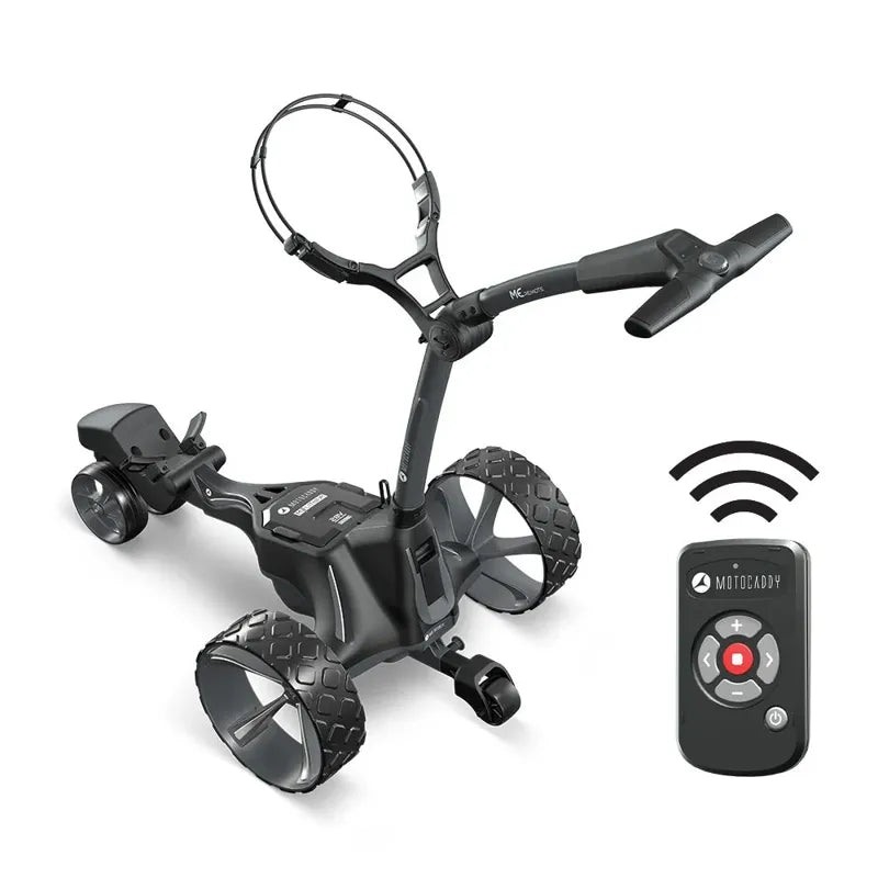 Motocaddy NEW ME REMOTE Electric Caddy remote control feature.