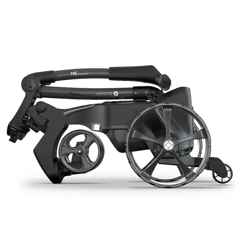 Motocaddy NEW ME REMOTE Electric Caddy side folded position.