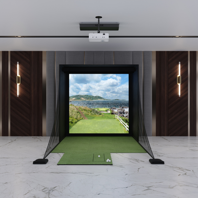 NVISAGE N1 DIY Golf Simulator Package with 8x8 Carl&#39;s Place DIY Enclosure.