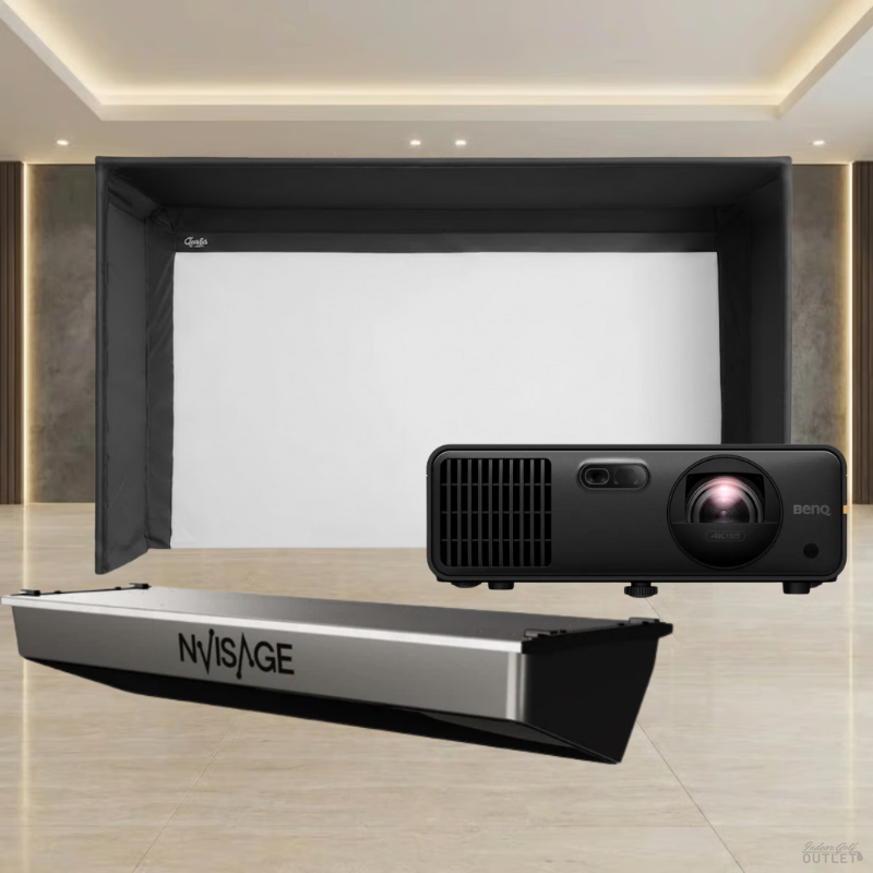 NVISAGE N1 Launch Monitor Carl's Place Pro Golf Simulator Enclosure Projector Package.
