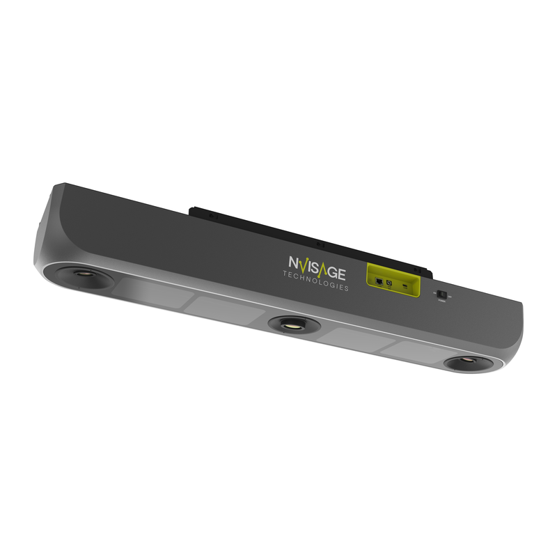 NVISAGE N2 Launch Monitor rear angle view with mounting rail.
