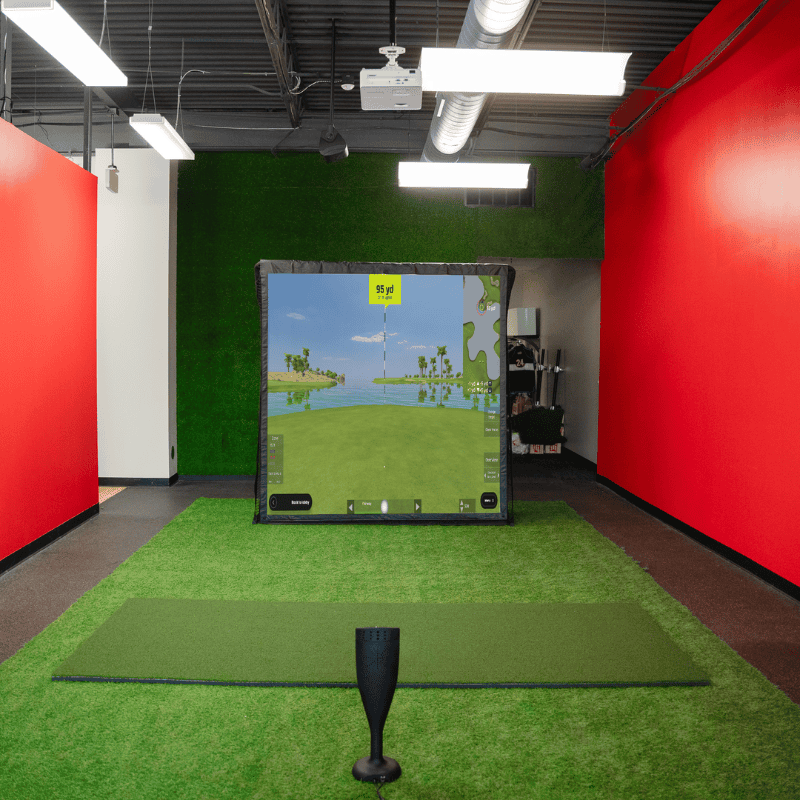 OptiShot Nova Series Golf In A Box 3 Simulator 10x4 mat front view.