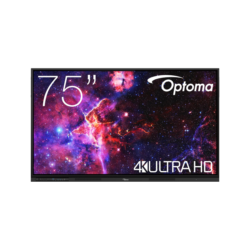 Optoma Creative Touch 3753RK 75" 4K UHD Interactive Touchscreen Display front view.