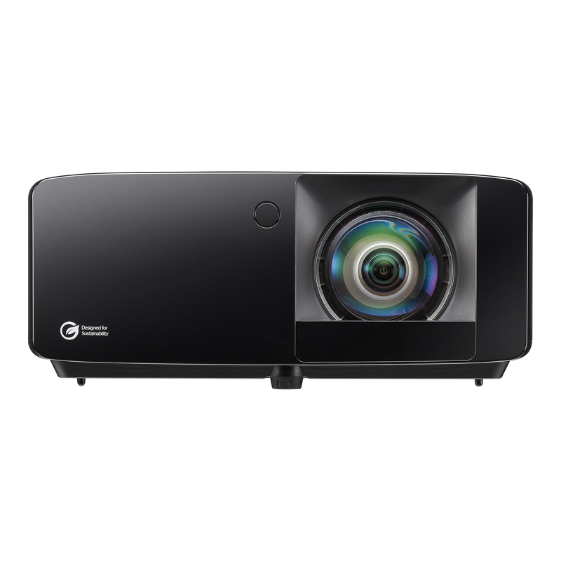Optoma GT3900UHD 4000-Lumens 4K UHD Short Throw Golf Simulator Projector straight-on front view.