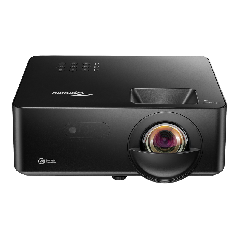 Optoma LH352BST 3300-Lumens 1080p Short Throw Golf Simulator Projector front high view.
