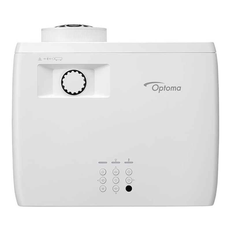 Optoma ZK521ST White 5000-Lumens 4K UHD Short Throw Golf Simulator Projector top view.