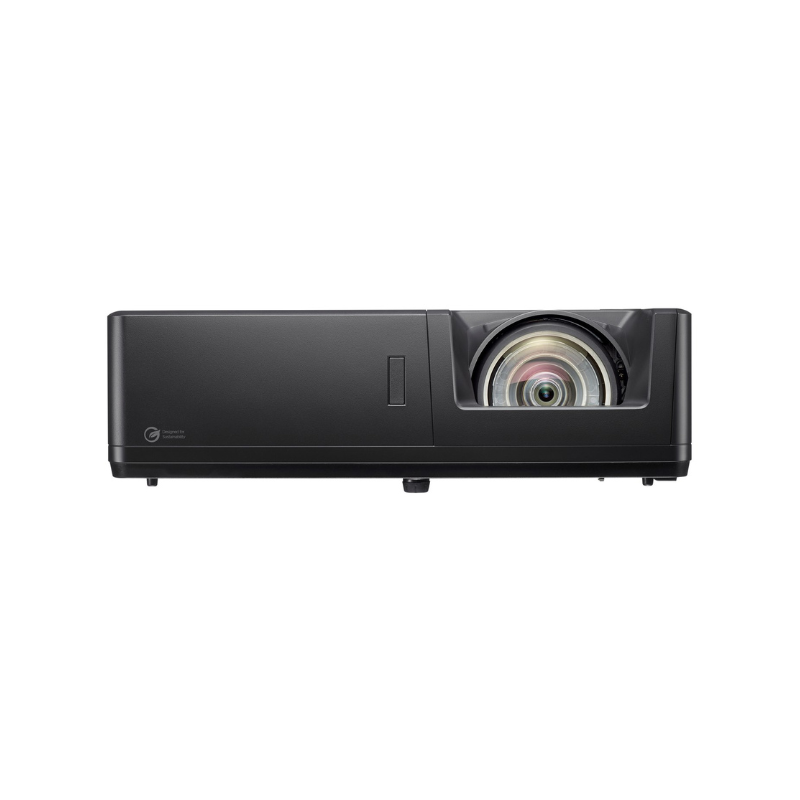 Optoma ZK608TST 4K 6000 Lumens UHD Short Throw Golf Simulator Projector front view.