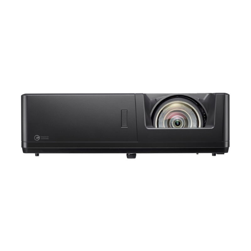 Optoma ZU507TST 5000-Lumens WUXGA Short Throw Golf Simulator Projector front view.
