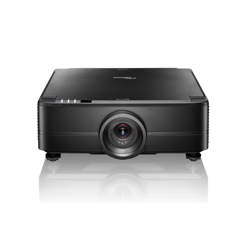 Optoma ZU820TST 8200 Lumens WUXGA Short Throw Golf Simulator Projector slight overhead view.