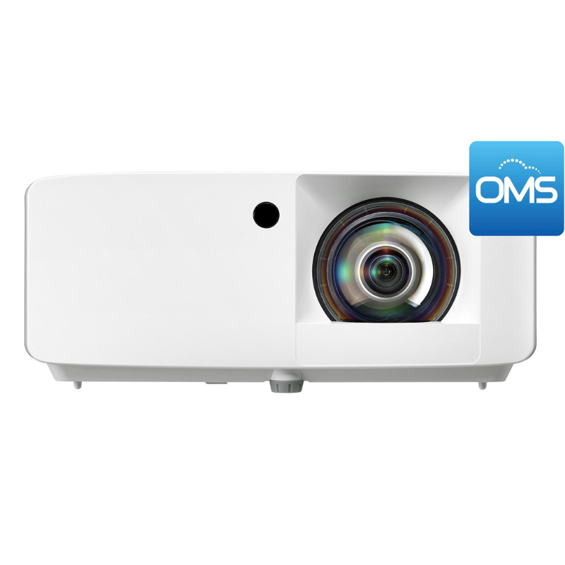 Optoma ZW350ST WXGA 3600 Lumens Short Throw Golf Simulator Projector OMS front view.