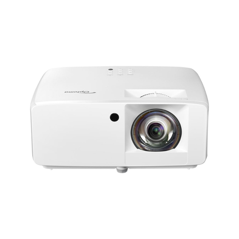 Optoma ZW350ST WXGA 3600 Lumens Short Throw Golf Simulator Projector slight overhead view.