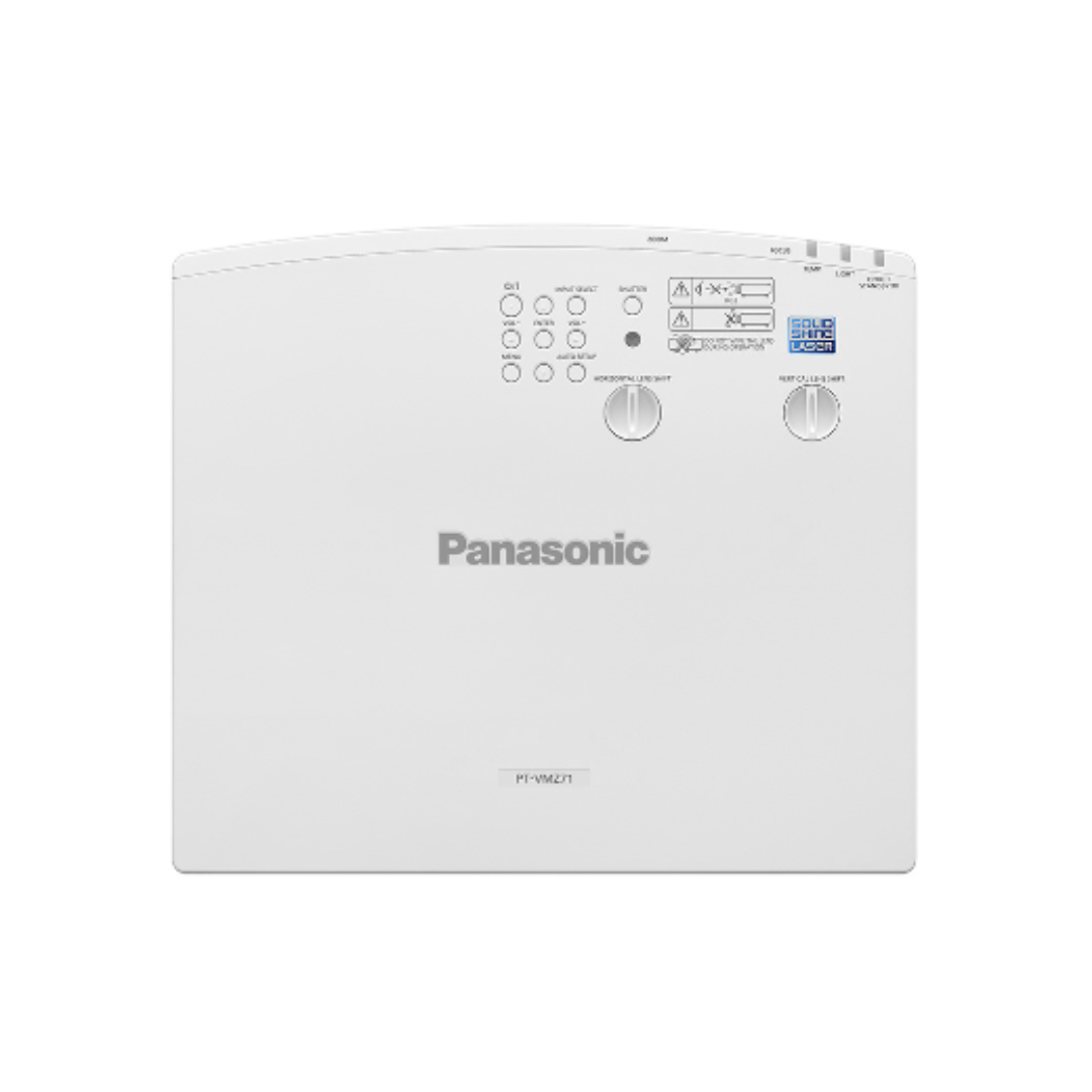 Panasonic PT-VMZ51SU7 5200-Lumen WUXGA Normal Throw Golf Simulator Projector top view.