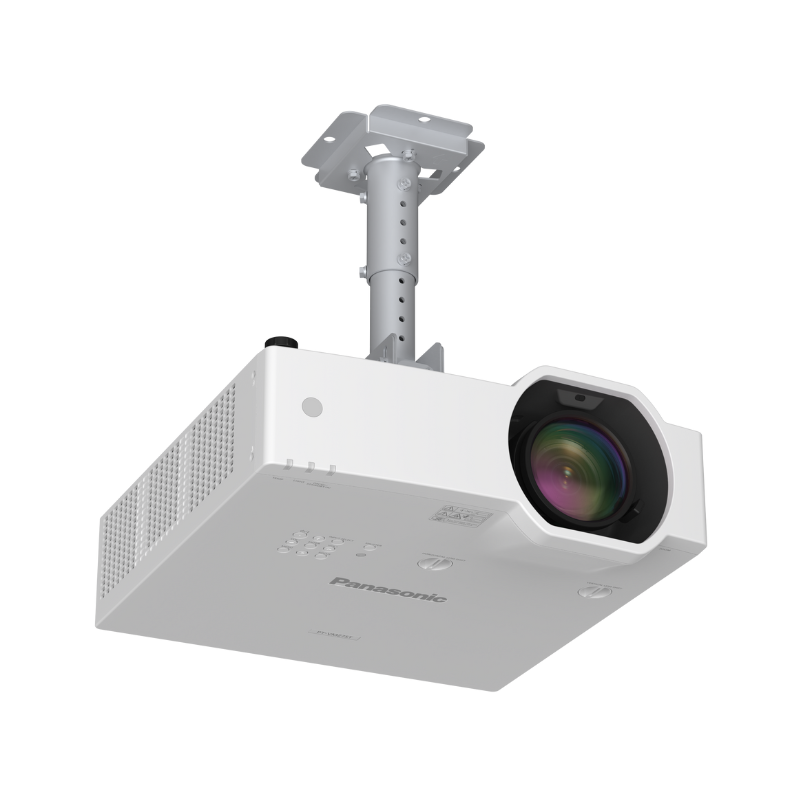 Panasonic PT-VMZ6STU7 6200-Lumen WUXGA Short Throw Golf Simulator Projector mounted view.