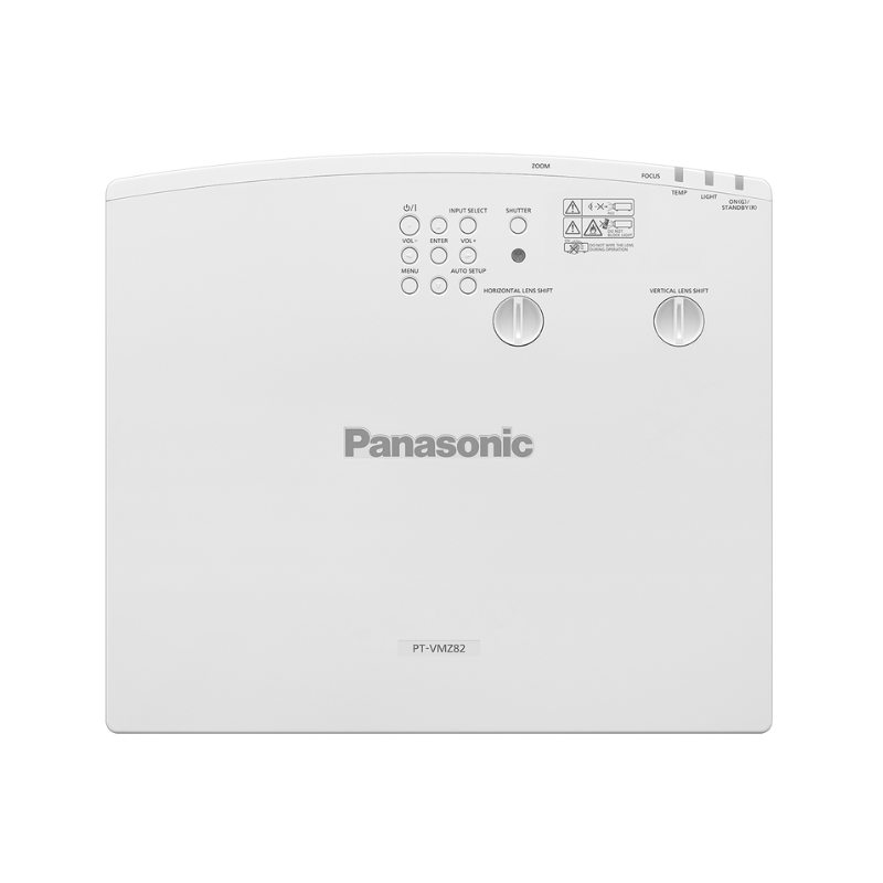 Panasonic PT-VMZ72U7 7300-Lumen WUXGA Normal Throw Golf Simulator Projector top view.