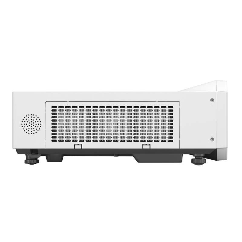 Panasonic PT-VMZ7STU7 7000-Lumen WUXGA Short Throw Golf Simulator Projector left sided view.