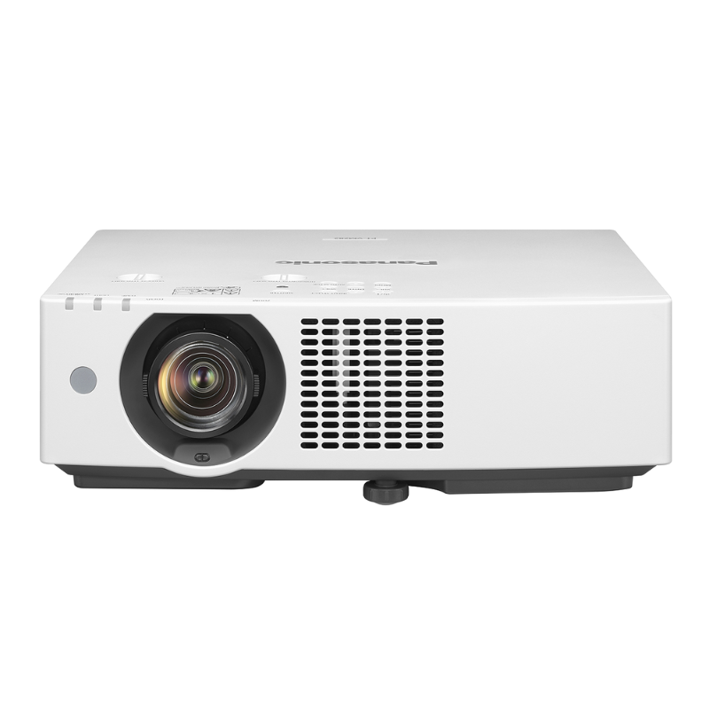 Panasonic PT-VMZ82U7 8000-Lumen WUXGA Normal Throw Golf Simulator Projector front view.