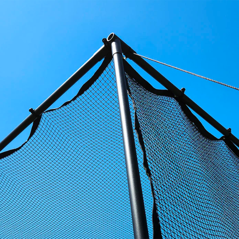 Parbuster Bentley Golf Driving Range Net corner fitting with nylon netting.