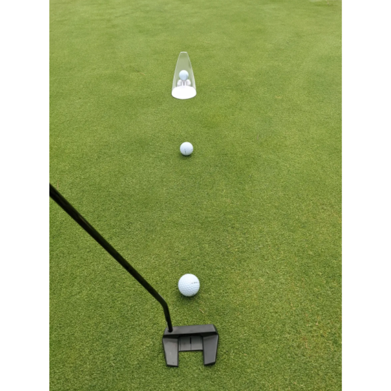 Pressure Putting Training Aid with putter and green.