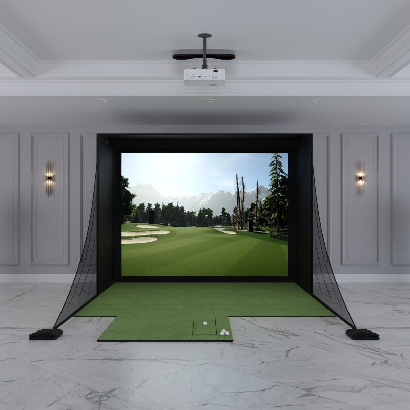 ProTee United VX DIY Golf Simulator Package with 8x10.5 Carl&#39;s Place DIY Enclosure.