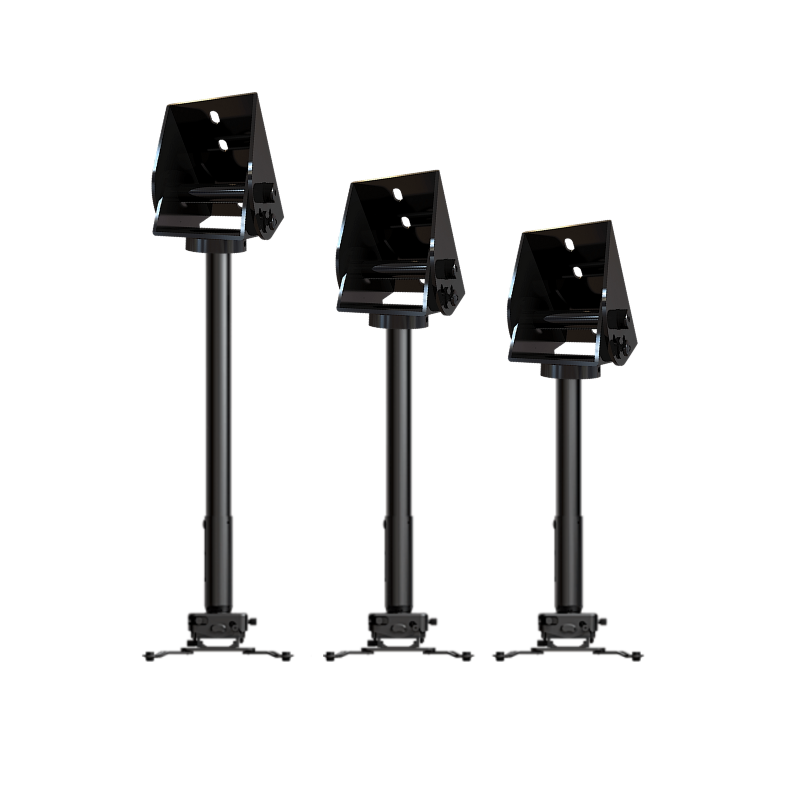 Projector Vaulted Ceiling Mount side by side view of three height configurations.