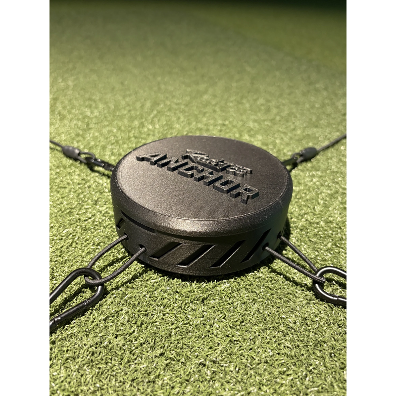 RadTee 4X Anchor Base angled view on simulator turf.