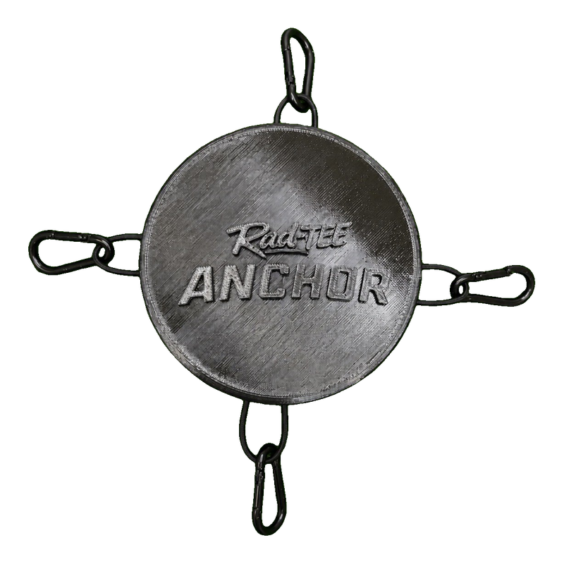 RadTee 4X Anchor Base top view with four carabiners.
