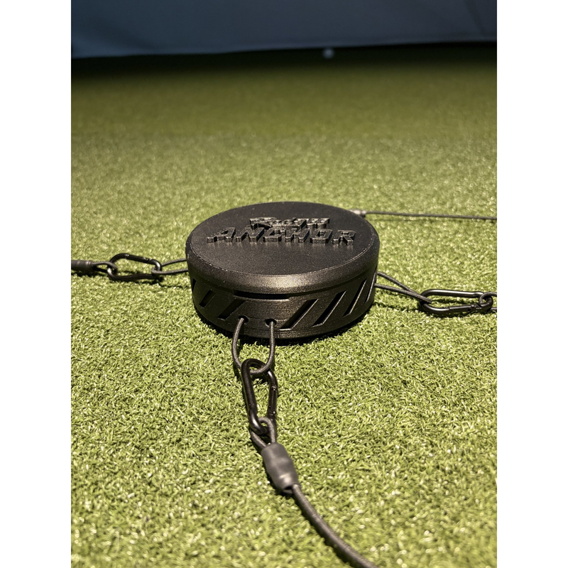 RadTee 4X Anchor Core System in a golf simulator bay.