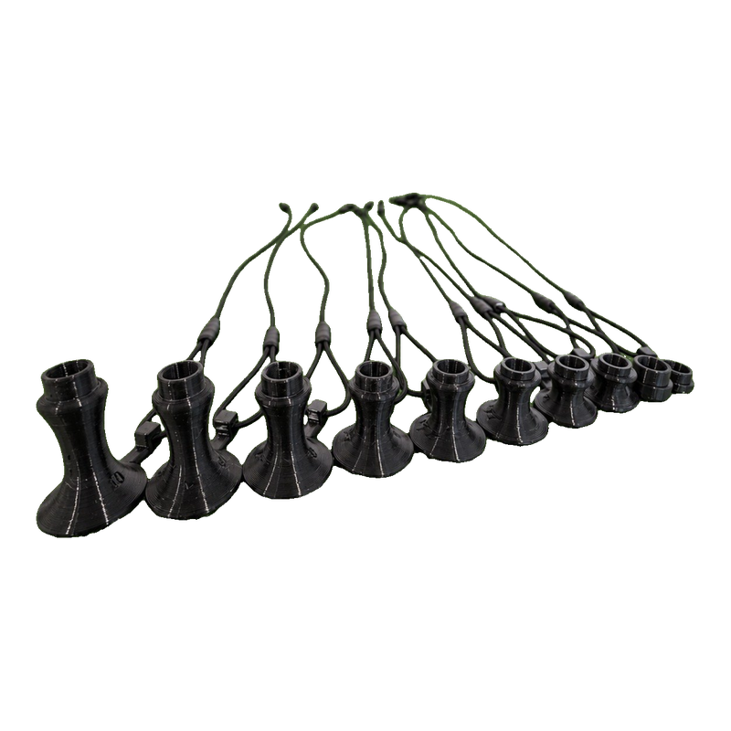 RadTee Anchor Tee and Tether 5-Pack black tethered tees.