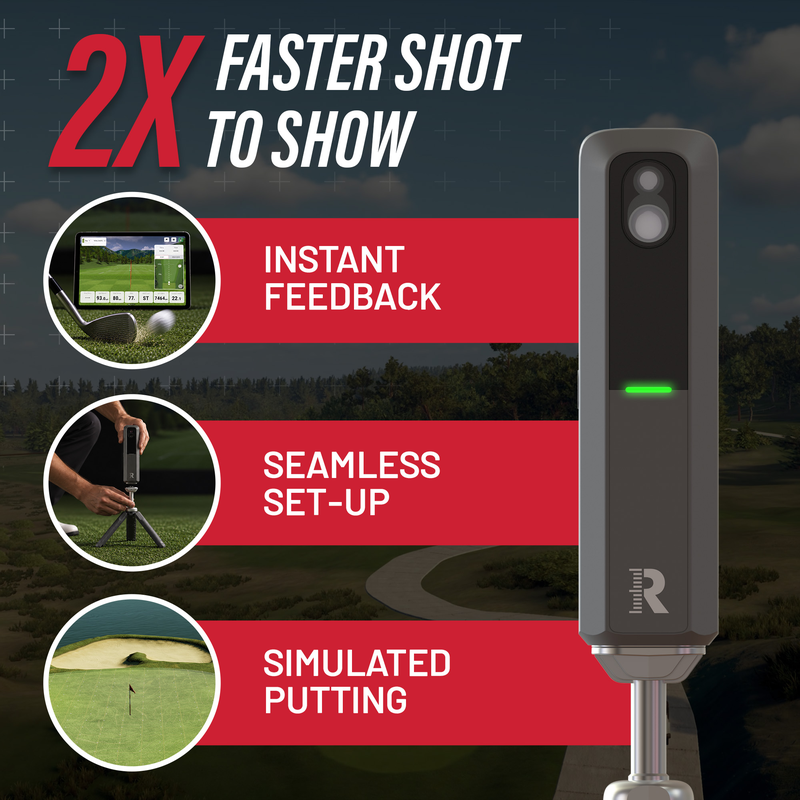 Rapsodo MLM2XPRO 2X faster shot to show with instant feedback, seamless setup and simulated putting.