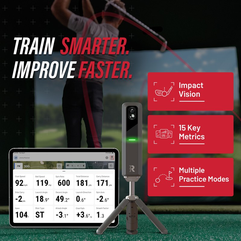 Rapsodo MLM2XPRO with Impact Vision, 15 key metrics and multiple practice modes.