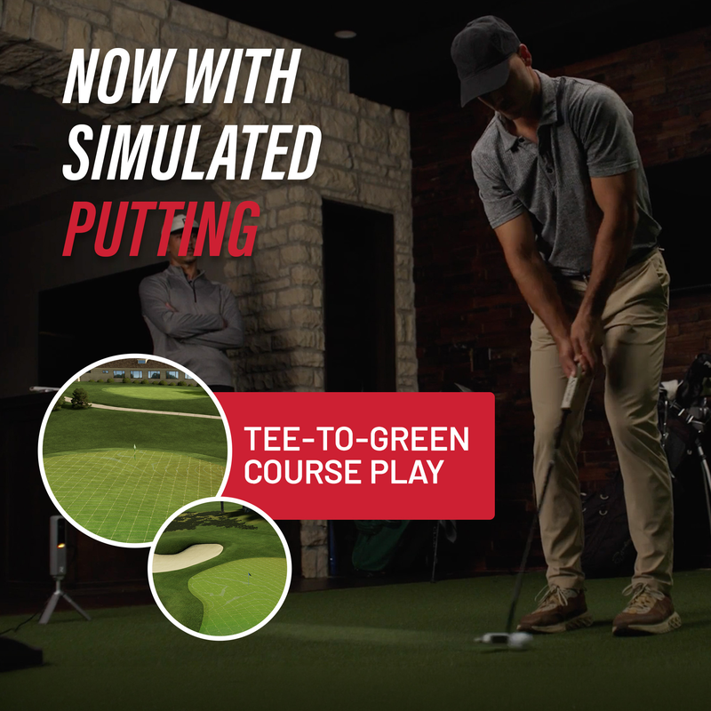 Rapsodo MLM2XPRO simulated putting with tee to green course play.