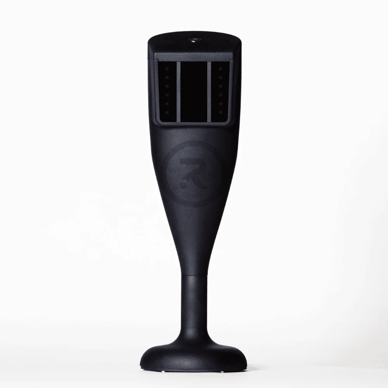 Red Stakes Golf One Golf Launch Monitor front facing view of black sensor unit on white background.