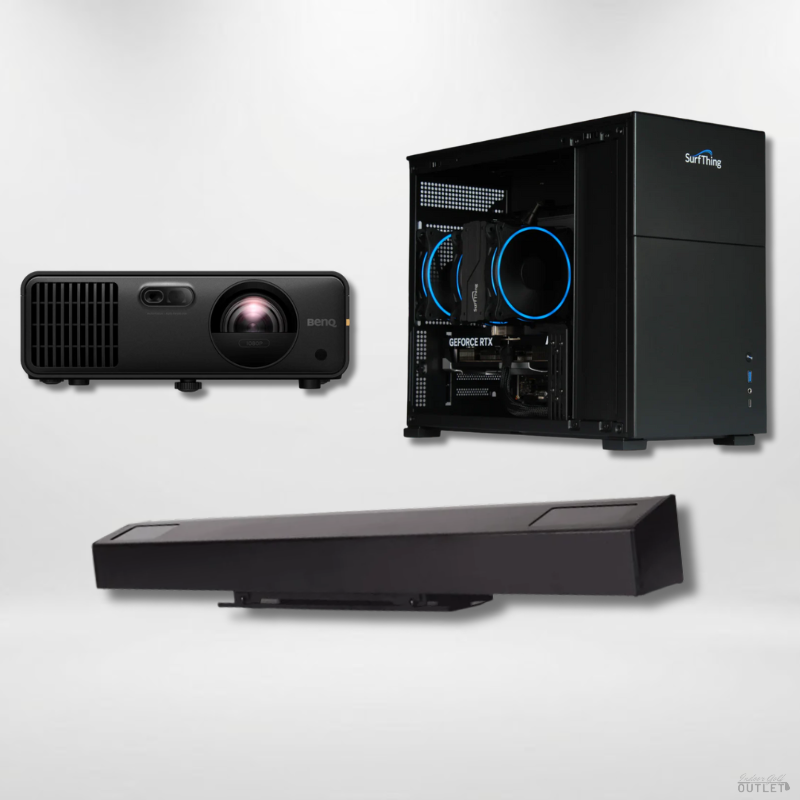 Red Stakes Golf Pro Launch Monitor Projector Golf Simulator Computer Package.