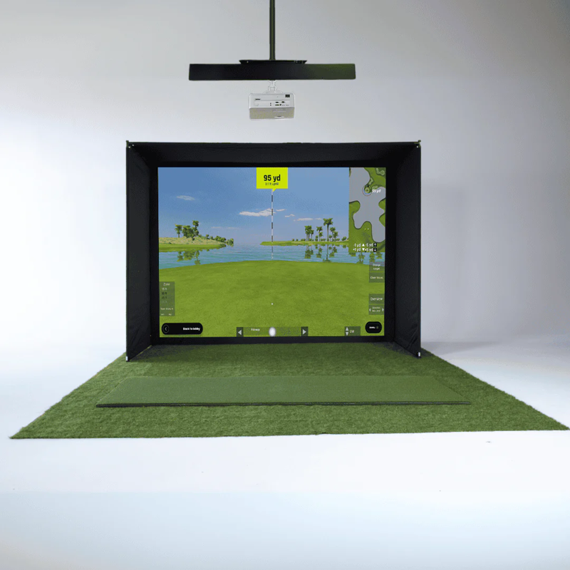 Red Stakes Golf Pro Golf Studio Bundle front view full studio setup.