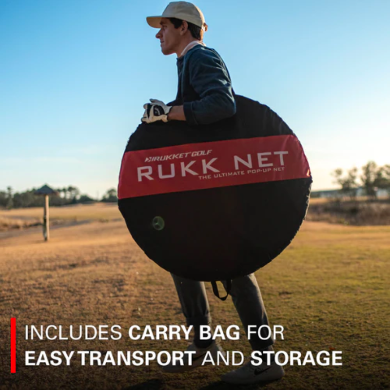 Rukket Sports RukkNet Pop-Up Golf Net carrying bag.