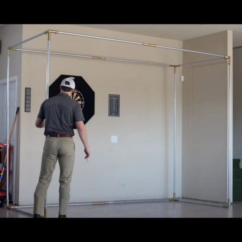 DIY golf simulator aluminum conduit frame assembly