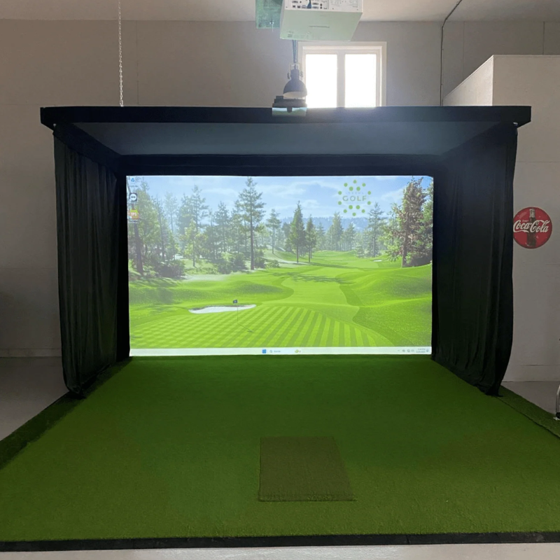 SIG Golf Simulator Curtains with golf simulator studio.